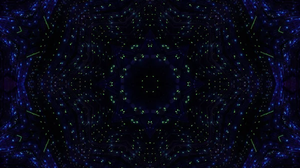 Калейдоскопічний Фон Візерунки Синіми Зеленими Кольорами Темному Тлі — стокове фото