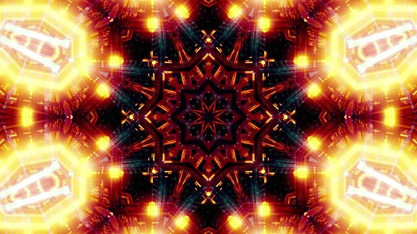 Візуалізація Футуристичного Фону Геометричними Формами Золотими Неоновими Вогнями — стокове фото