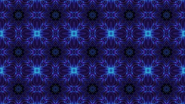 Візуалізація Безшовного Візерунка Геометричних Форм Яскраво Блакитних Сяючих Вогнів — стокове фото