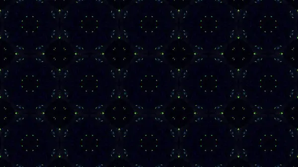 一种几何形状和深蓝色发光灯无缝图案的三维渲染 — 图库照片