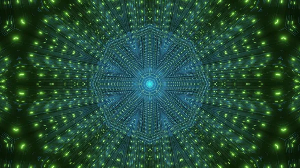 Ein Kaleidoskopischer Hintergrund Muster Mit Grünen Und Blauen Farben — Stockfoto