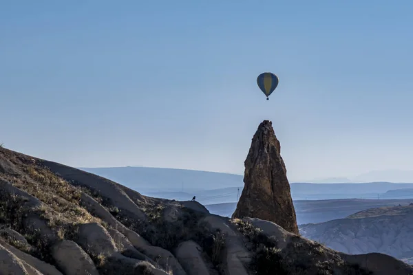 Pływający Balon Ogrzane Powietrze Kapadocji Zachodzie Słońca Turcja — Zdjęcie stockowe