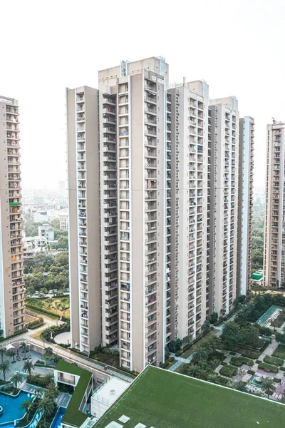 Plano Vertical Edificios Residenciales Noida India — Foto de Stock