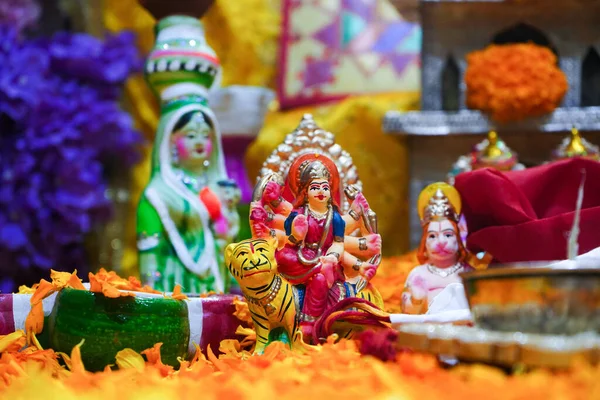 Diwali Festivali Için Güzel Hint Dekorasyonlarının Yakın Plan Çekimi — Stok fotoğraf