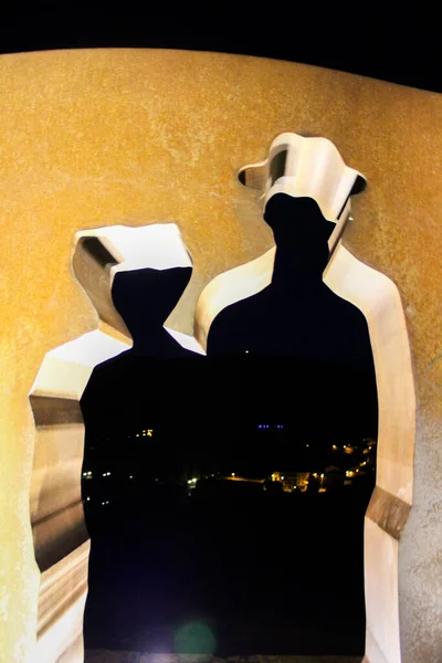 Uma Visão Noturna Monumento Poeta Espanhol Antonio Machado Seu Amor — Fotografia de Stock