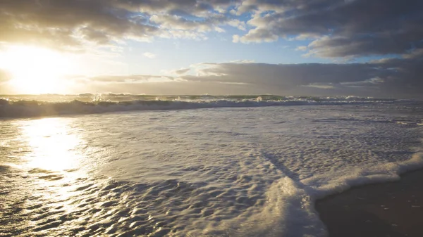 White Foamy Waves Sea Dawn Day — Stock Photo, Image