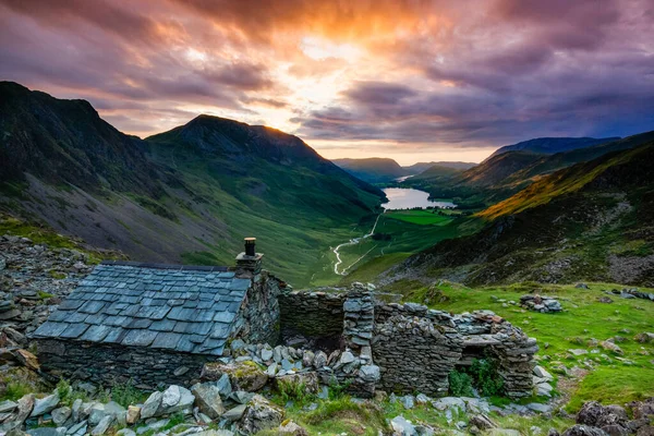 Warnscale Bothy Lake District Buttermer Crummock Water Background — Stock Photo, Image