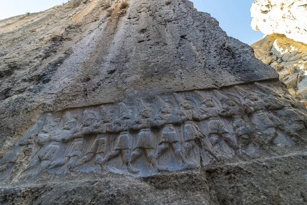 Ανακούφιση Των Δώδεκα Χετταίων Θεών Στη Γιαζιλικάγια Στη Χαττούσα Της — Φωτογραφία Αρχείου