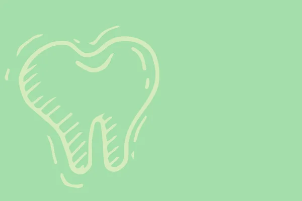 Simple Illustration Tooth Monotone Green Color — Stock Photo, Image