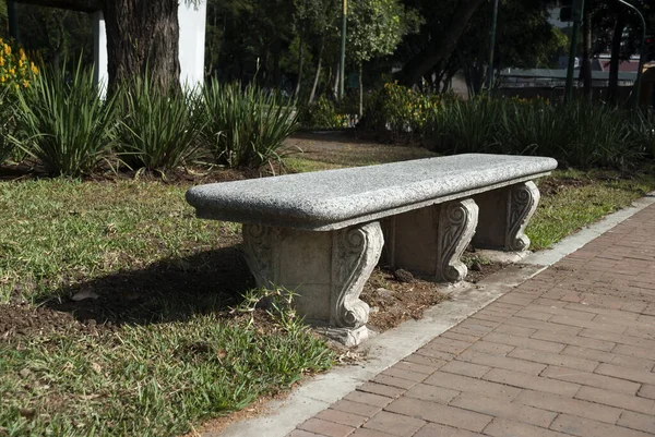 Very Old Concrete Bench Street Guatemala City Municipal Outdoor Decoration — Stock Photo, Image