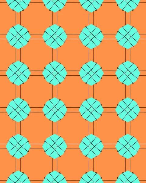 Eine Illustration Des Nahtlosen Orangen Und Blauen Musters — Stockfoto