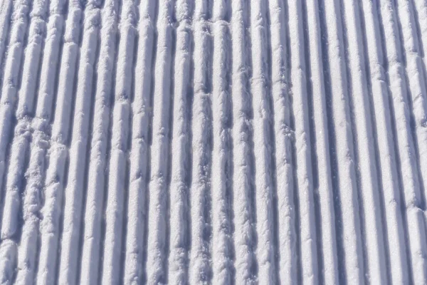 Una Textura Líneas Nieve Hecha Una Máquina Nieve Una Pista — Foto de Stock