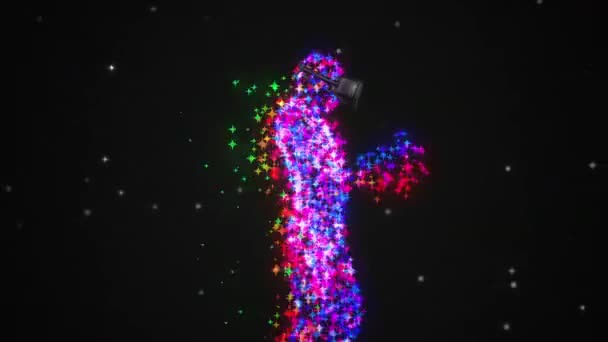 Abstrakter Hintergrund Mit Glühenden Teilchen Darstellung Illustration — Stockvideo
