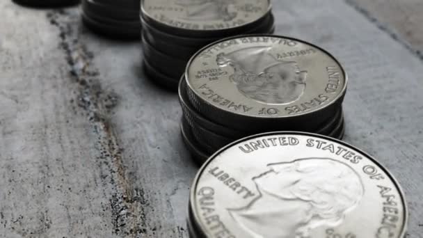 Primer Plano Una Moneda Plata Sobre Fondo Blanco — Vídeos de Stock