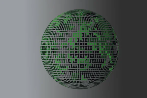 Illustration Globe Numérique Composé Cellules Vertes — Photo