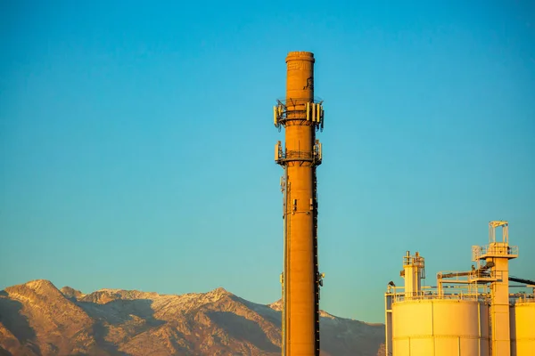 Una Tubería Una Sección Una Planta Energía Valle Utah Con —  Fotos de Stock