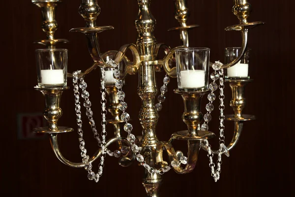 Old Chandlepier Candles Black Background — Stock Photo, Image