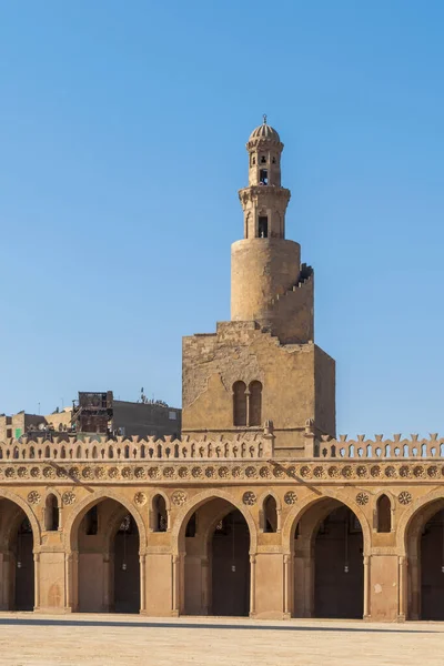 Vertikální Záběr Spirálního Minaretu Mešity Ibn Tulun Káhiře Egypt — Stock fotografie