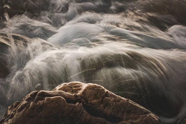 Närbild Bild Stenig Strand För Tapeter Och Bakgrund — Stockfoto