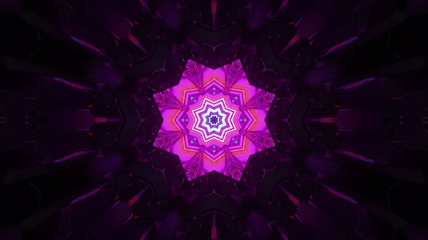 Una Representación Patrones Caleidoscopio Futuristas Frescos Colores Púrpura Negro Vibrantes —  Fotos de Stock