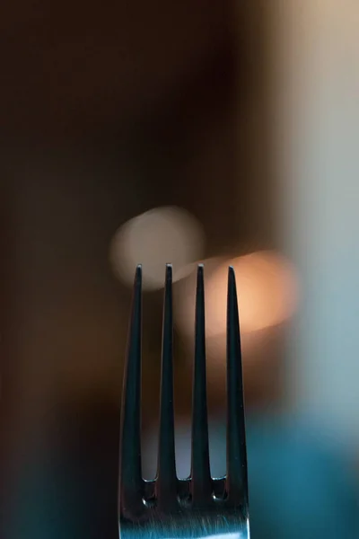 Vertical Shot Fork Blurred Background — Stock Photo, Image
