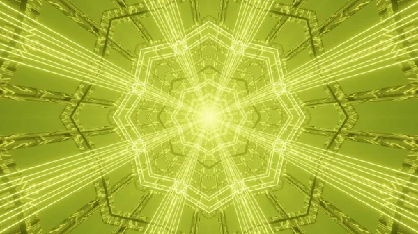 Rendering Delle Luci Neon Colorate Forme Geometriche Sfondo Verde — Foto Stock