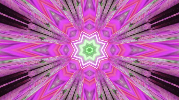 星の形をしたネオンピンクの抽象的な幻想の3Dレンダリング — ストック写真
