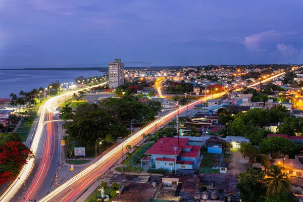 Een Luchtfoto Van Matanzas Stad Cuba Avonds — Stockfoto