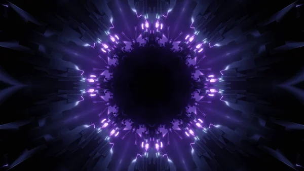 Візуалізація Барвистих Неонових Вогнів Геометричних Формах Чорному Тлі — стокове фото
