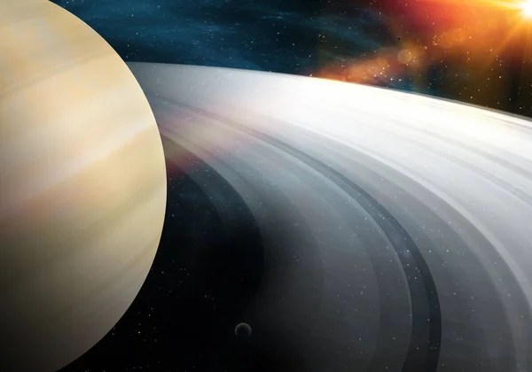 Redare Fundalului Unei Planete Saturn Pentru Tapet — Fotografie, imagine de stoc