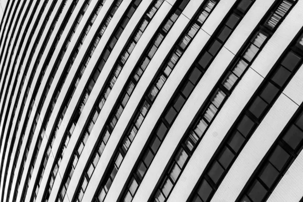 Grayscale Shot Modern Apartment Building — Stock Photo, Image