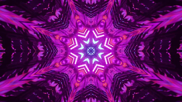 Rendering Cool Futuristic Kaleidoscope Patterns Vibrant Purple Black Colors — Stock Photo, Image