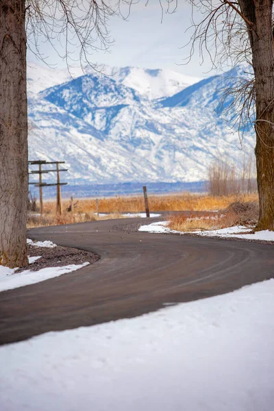 Una Vista Las Hermosas Montañas Valle Utah Desde Carretera — Foto de Stock