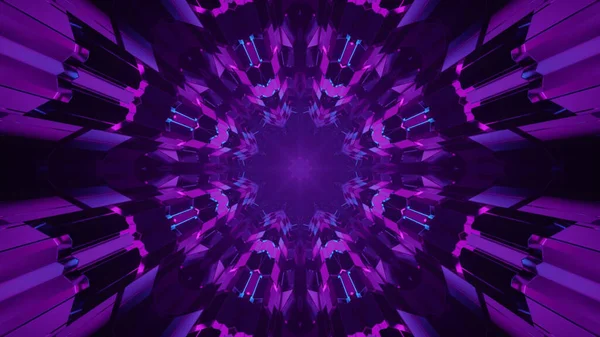 Una Representación Patrones Caleidoscopio Futuristas Frescos Colores Púrpura Negro Vibrantes — Foto de Stock