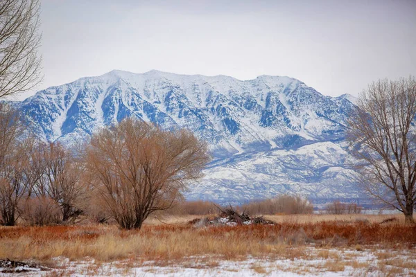 Paisaje Rural Con Colinas Nevadas Valle Utah Estados Unidos — Foto de Stock