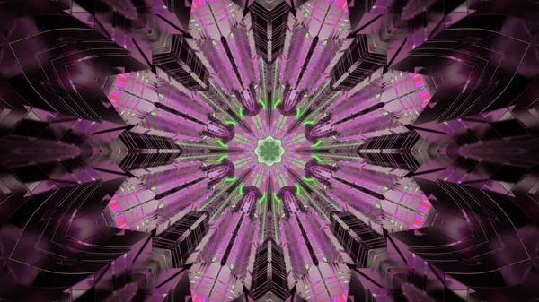 Ztvárnění Temné Abstraktní Iluze Připomínající Květu Tvaru Kaleidoskopu — Stock fotografie