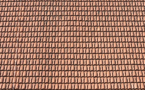 Uma Vista Velho Telhado Azulejos Barro Vermelho — Fotografia de Stock