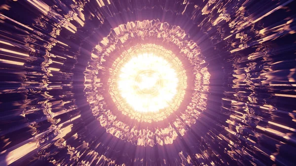 Візуалізація Барвистих Неонових Вогнів Кругових Формах Темному Фоні — стокове фото