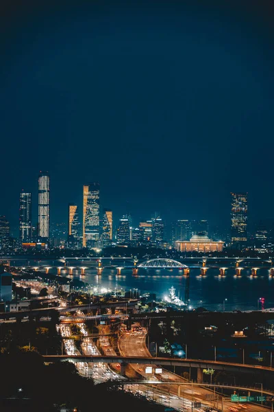 Una Hermosa Vista Nocturna Seúl Corea —  Fotos de Stock