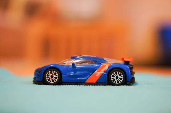 Poznan Poland Dec 2015 Closeup Blue Bburago Toy Model Sport — Stock Photo, Image