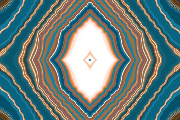 Een Illustratie Van Blauwe Oranje Abstracte Continue Ovale Lijnen Die — Stockfoto