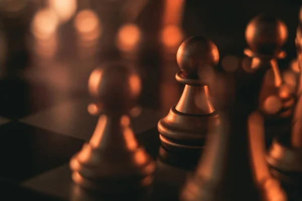 Чорні Шахові Фігури Шахівниці — стокове фото