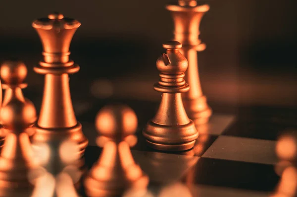 Closeup Shot Chess Figures Chessboard — Stock Photo, Image