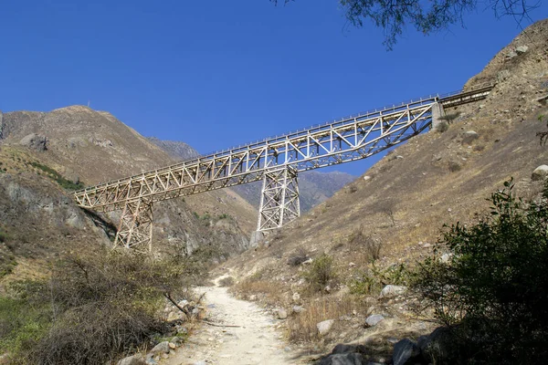 Carrión Puente Ferroviario Metálico Distrito Huarochiri Perú —  Fotos de Stock