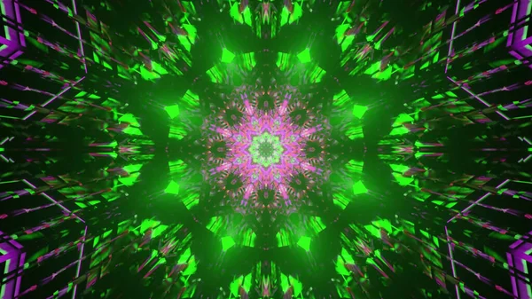 Een Caleidoscopische Achtergrond Met Roze Groene Kleuren — Stockfoto
