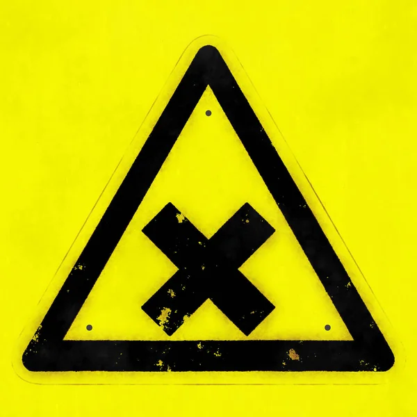 Illustration Panneau Signalisation Isolé Sur Fond Jaune — Photo