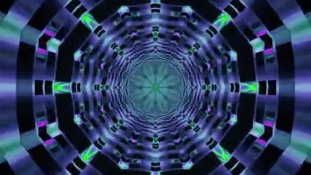 Fényes Futurisztikus Színes Kaleidoszkóp Háttér — Stock videók