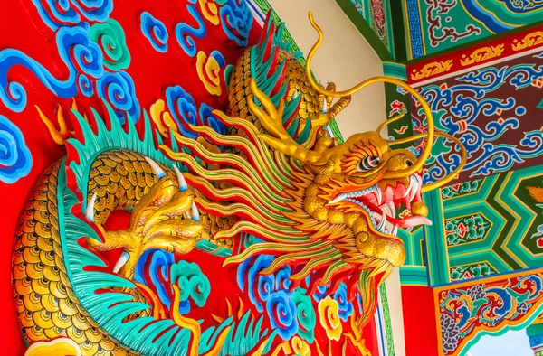 Buddhist Dragon Head Chinese Temple Thailand Southeast Asia — Stock Photo, Image