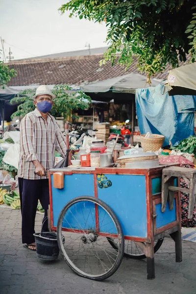 Sragen Indonesie Juil 2021 Lutte Des Commerçants Traditionnels Pendant Pandémie — Photo