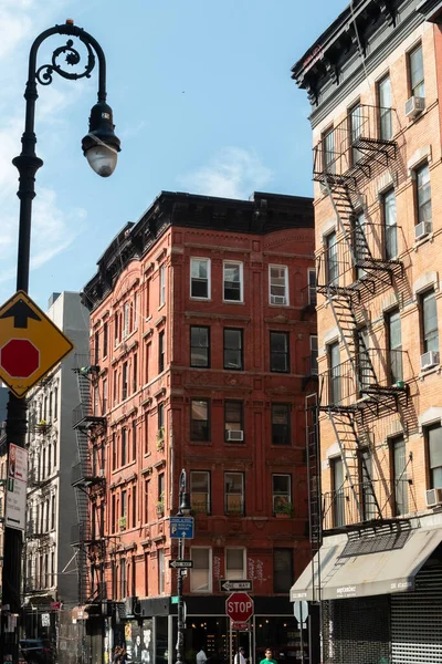 Bâtiments Brooklyn Briques Exposées Fuites Incendie Ville New York — Photo